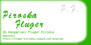 piroska fluger business card